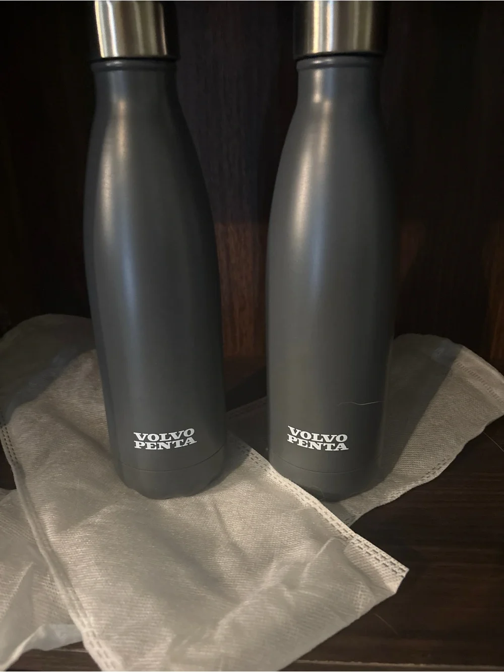 Gray Insulated Stainless Bottle - Double Wall Travel Tumbler  set of 2 NEW